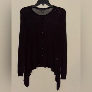Simply Vera Vera Wang Women’s Black Knit Top Button-Down Cardigan